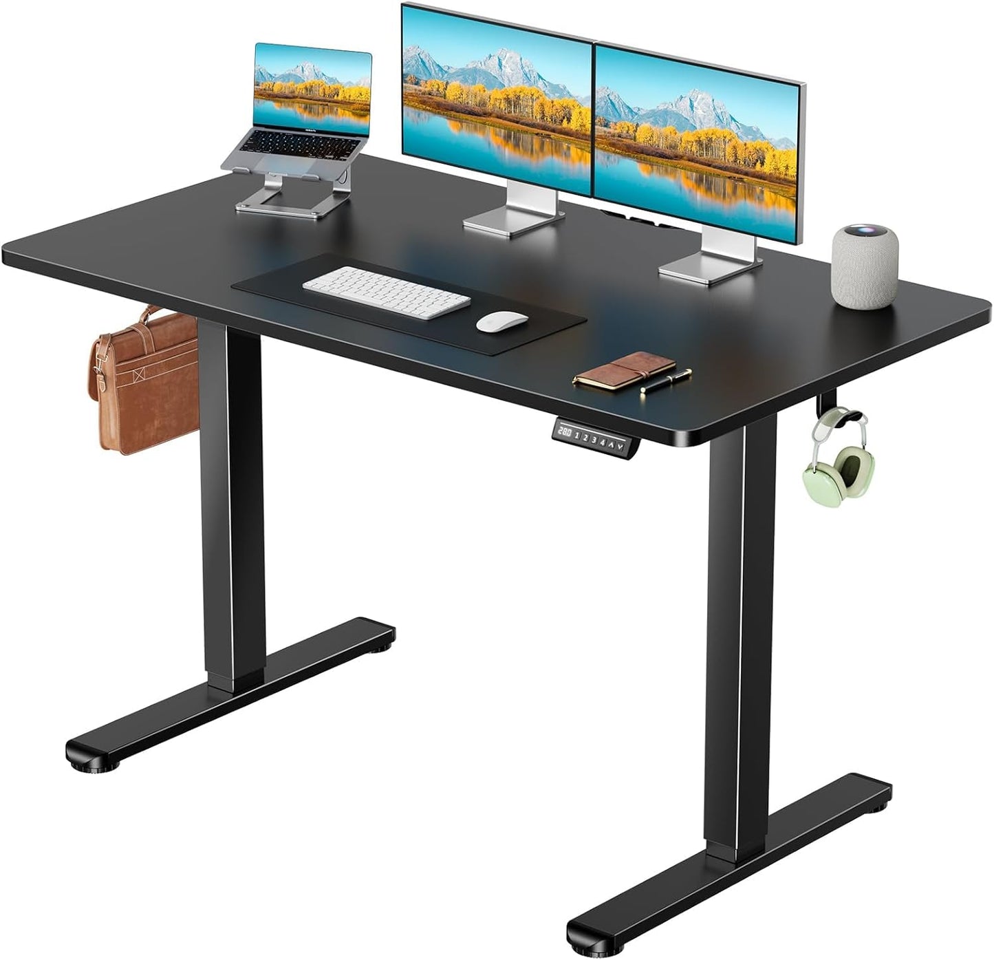 Marsail Electric Standing Desk with One-Piece Desktop,55 x 30 inch Height Adjustable Office Gaming Computer Desk with Deeper Tabletop,Home Office Stand up Desk with 4 Memory Presets, Desk for Bedroom