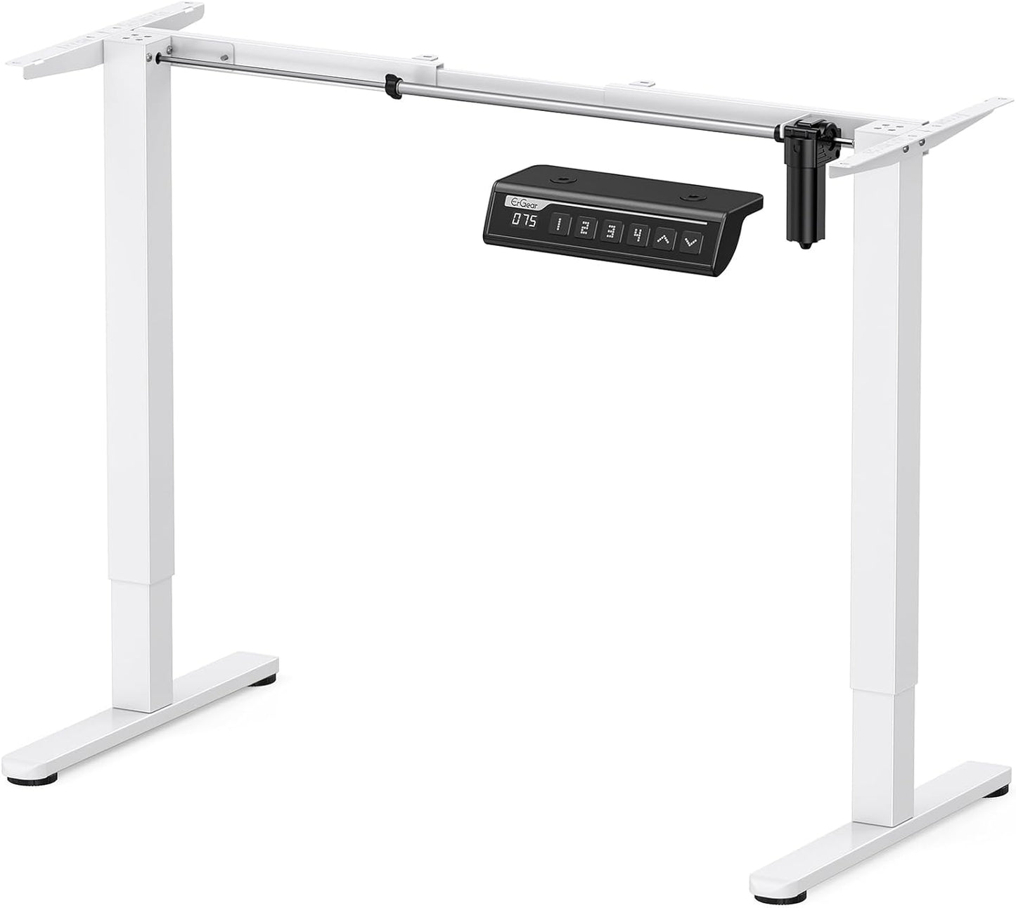 ErGear Electric Stand up Desk Frame,4 Memory Height Settings Height Adjustable Table Legs, Sit Stand Desk Frame Up to 47.2", Ergonomic Standing Desk Base Workstation, Black Frame Only
