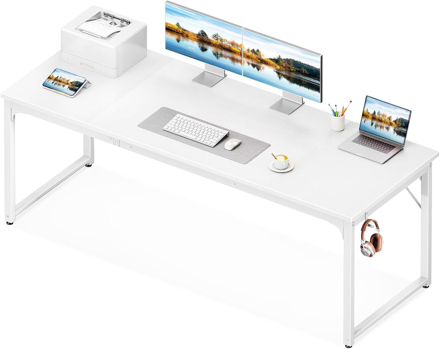 Coleshome 71 Inch Computer Desk, Modern Simple Style Desk for Home Office, Study Student Writing Desk, Black