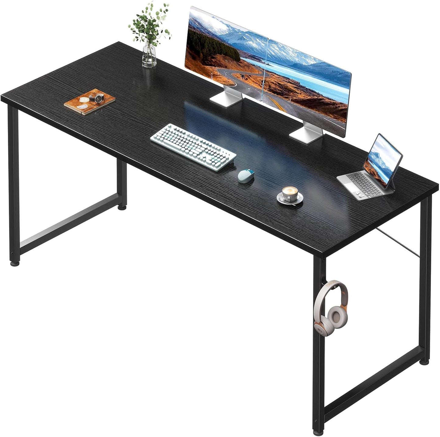 Coleshome 71 Inch Computer Desk, Modern Simple Style Desk for Home Office, Study Student Writing Desk, Black