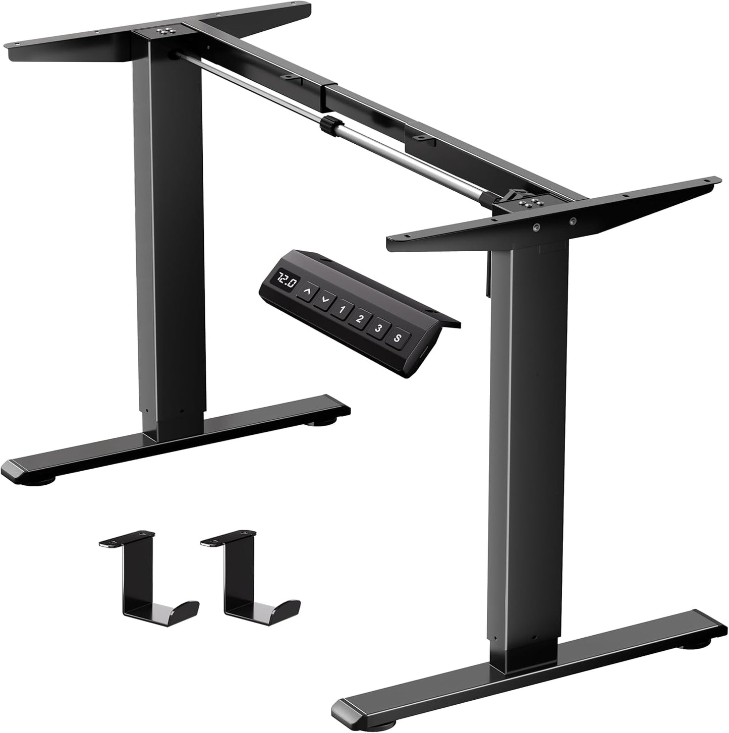 Standing Desk Frame for 37 to 77.5’’ Desktop, Electric Height Adjustable Desk Legs, 176 lbs Motorized Desk Legs Workstation Frame with Memory Presets, White Frame Only