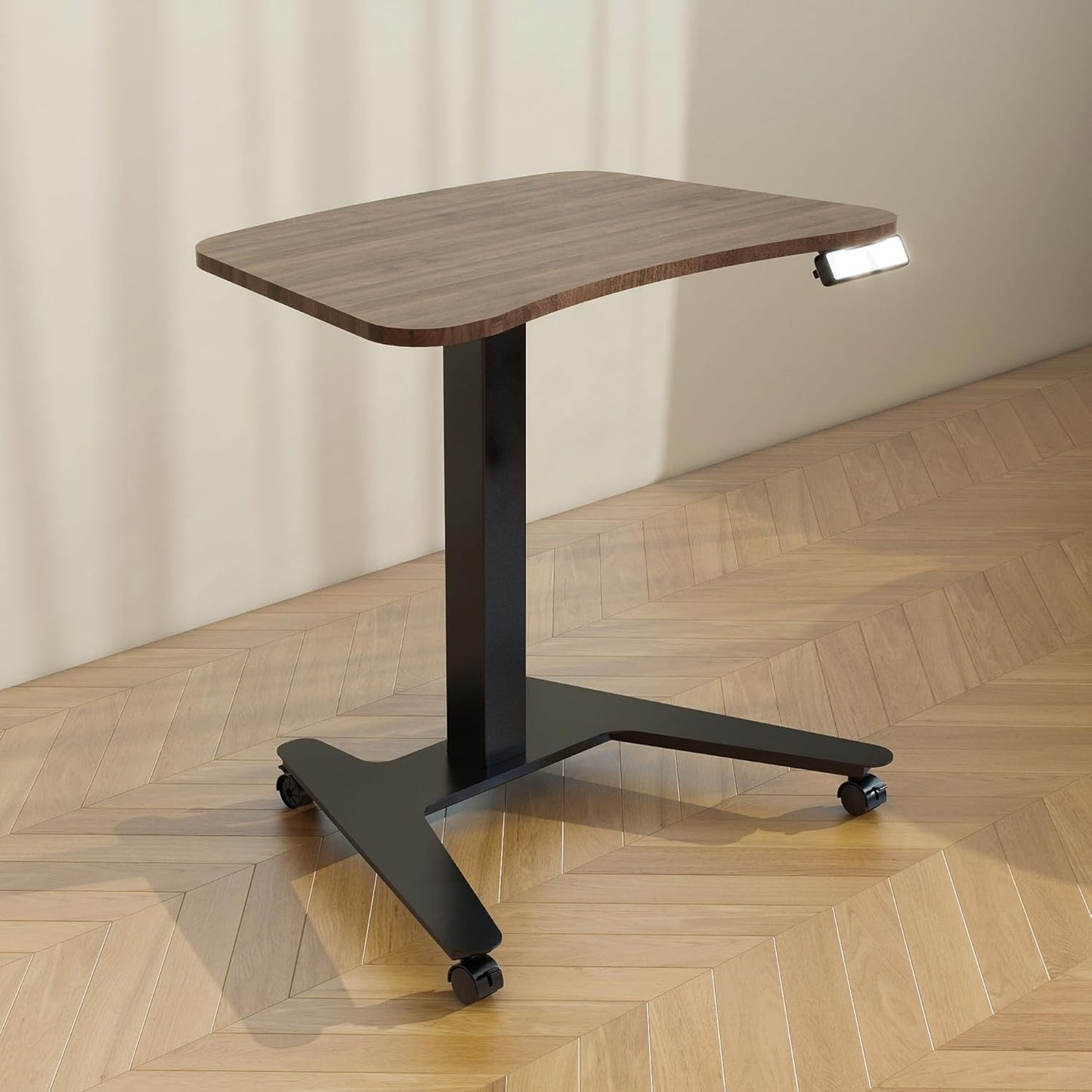 Fromann Electric Single Table Lift Desk Frame Mobile Standing 27.6in to 47.2in Height Adjustable Rolling Laptop Sit Stand Desk Base (Black)