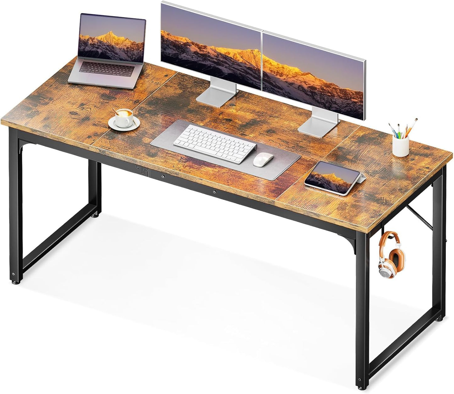Coleshome 71 Inch Computer Desk, Modern Simple Style Desk for Home Office, Study Student Writing Desk, Black