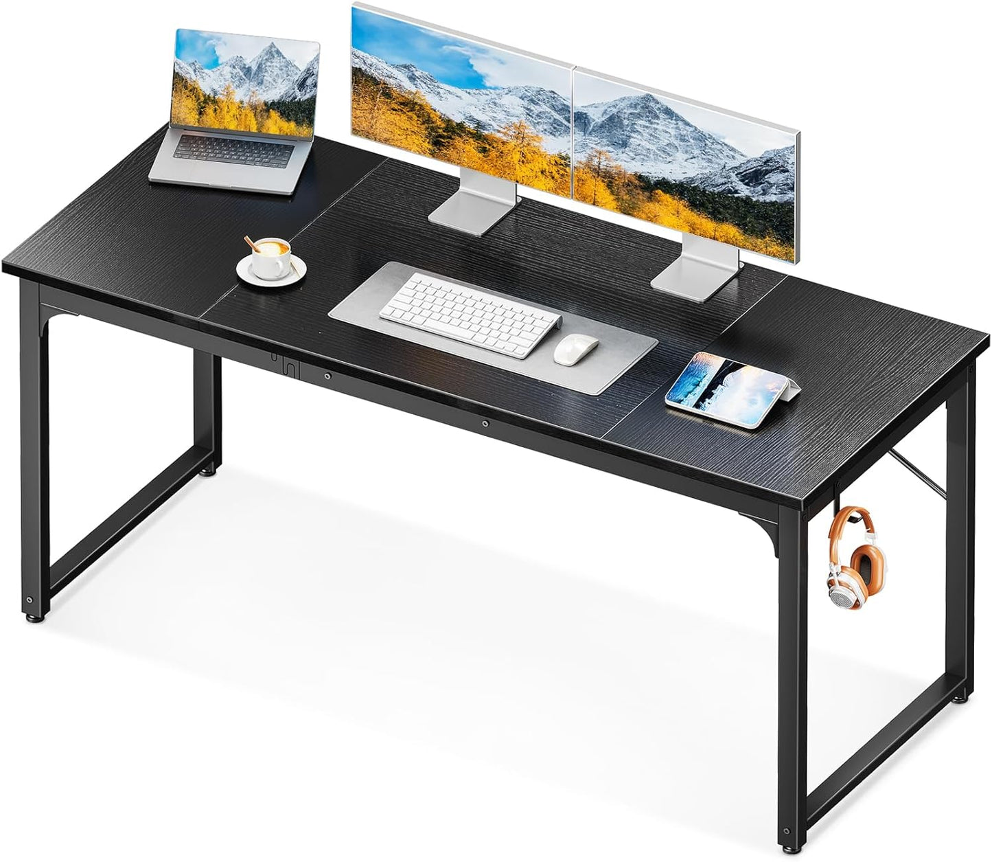 Coleshome 71 Inch Computer Desk, Modern Simple Style Desk for Home Office, Study Student Writing Desk, Black