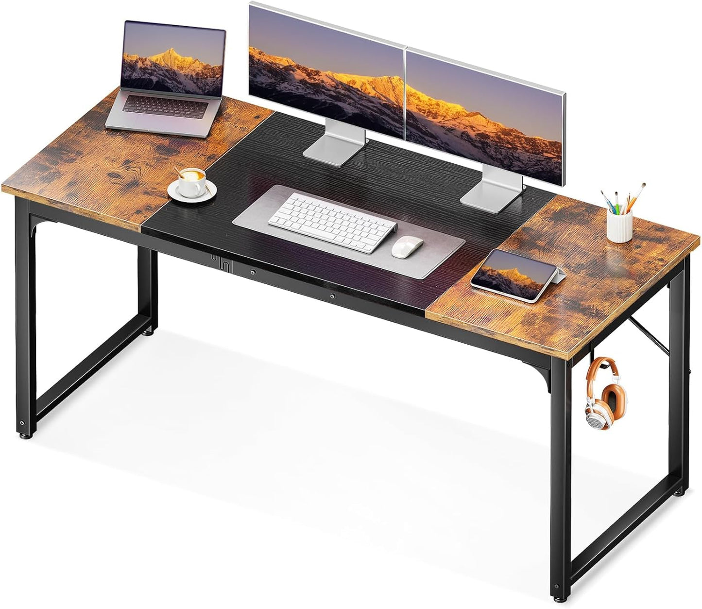 Coleshome 71 Inch Computer Desk, Modern Simple Style Desk for Home Office, Study Student Writing Desk, Black