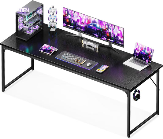 Coleshome 71 Inch Computer Desk, Modern Simple Style Desk for Home Office, Study Student Writing Desk, Black