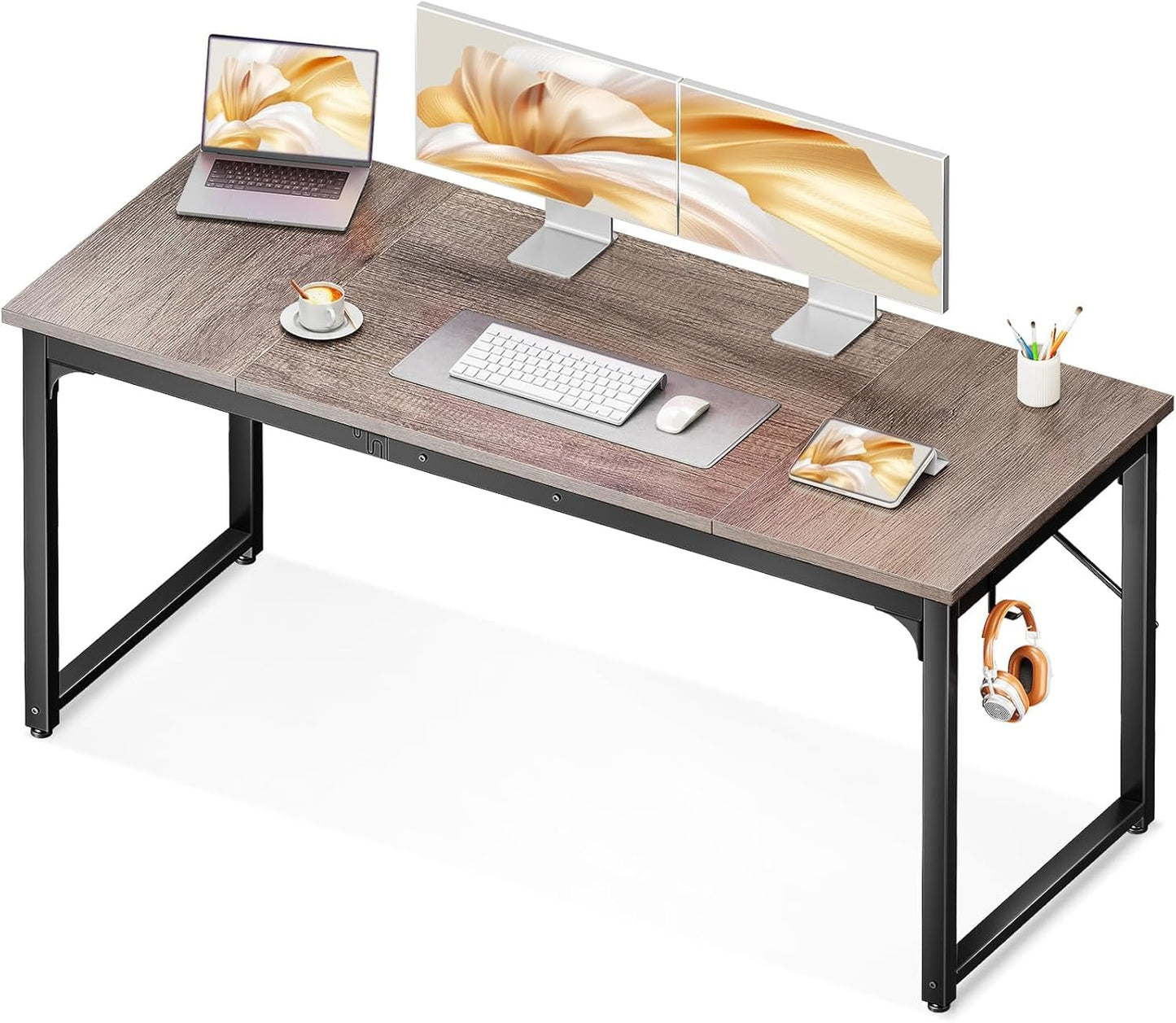 Coleshome 71 Inch Computer Desk, Modern Simple Style Desk for Home Office, Study Student Writing Desk, Black