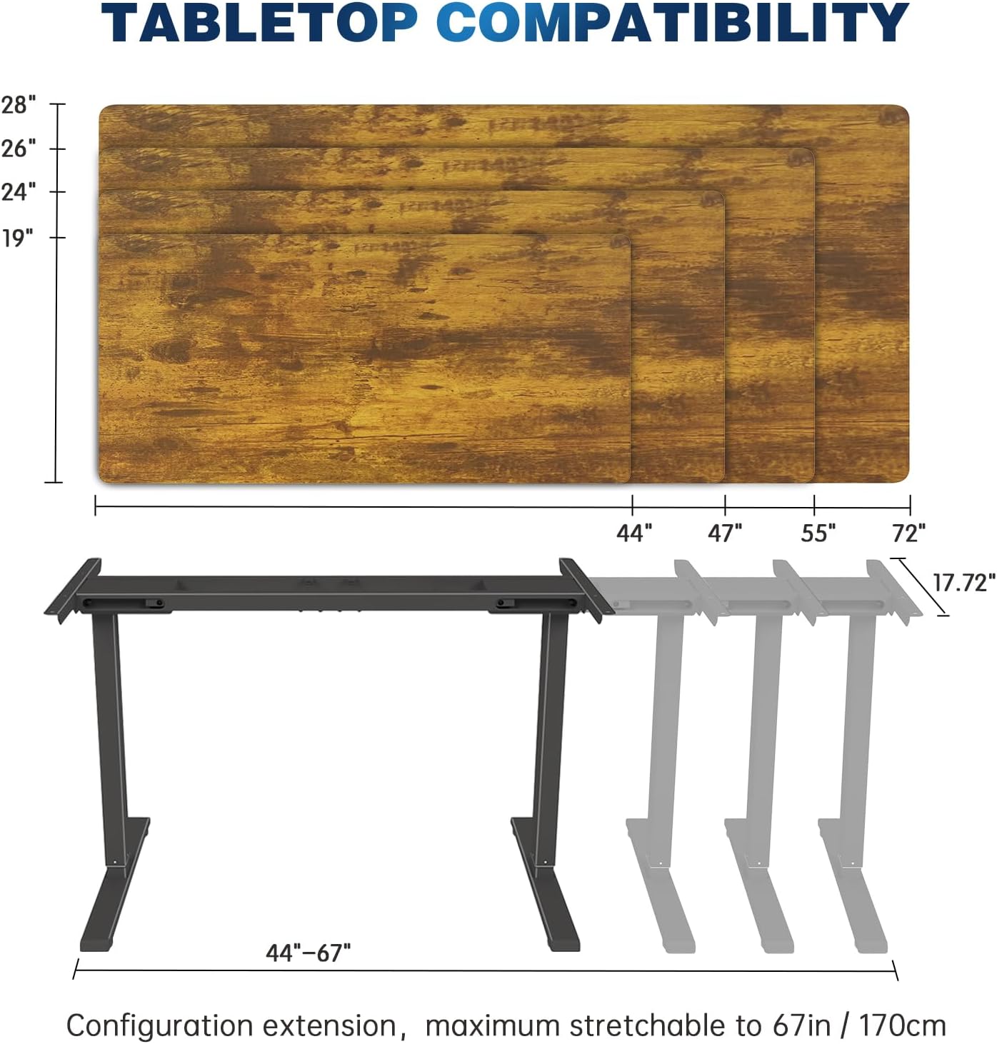 Dual Motor Standing Desk Frame Electric Adjustable Legs, Workstation Standing Desk Legs, with Storage Bag, Headphone Hook, and Caster Wheels