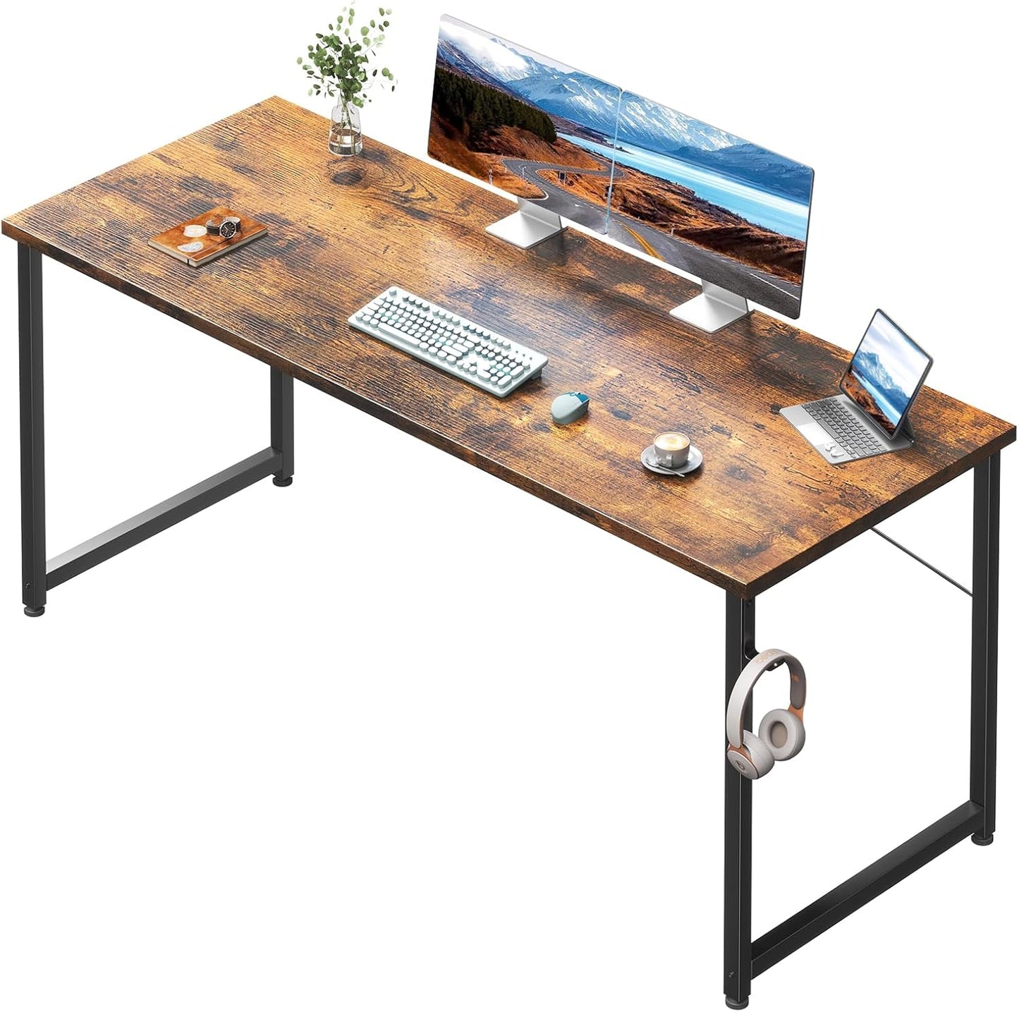 Coleshome 71 Inch Computer Desk, Modern Simple Style Desk for Home Office, Study Student Writing Desk, Black