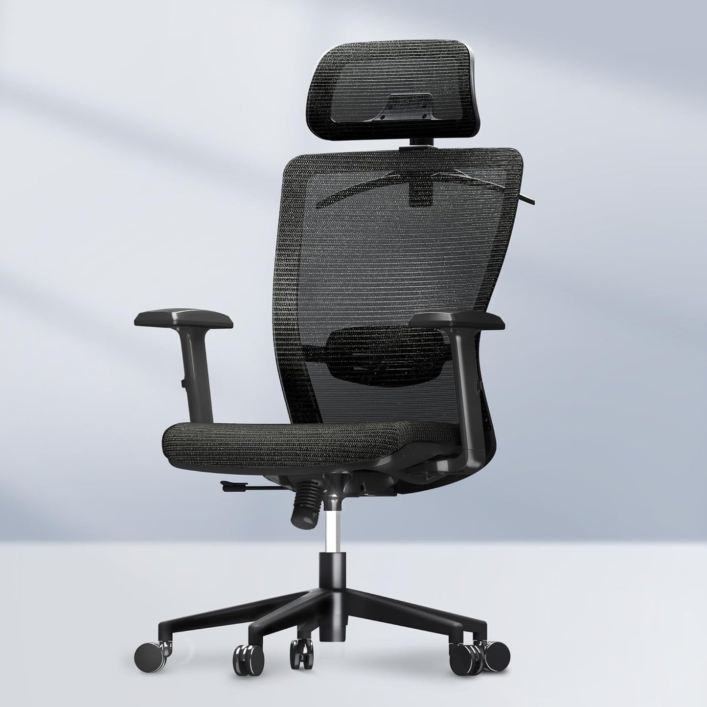 FLEXISPOT Classic Ergonomic Office Chair with High Back Swivel Computer Chair Executive Office Desk Chairs, with Lumbar Support/2D Headrest/Lockable Tilt Function, Foam Seat Cushion, White+Gray
