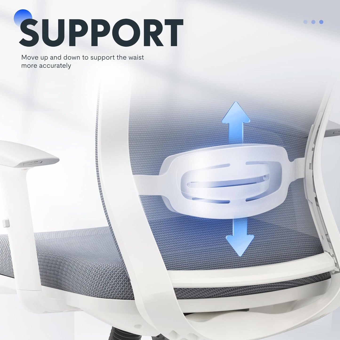 FLEXISPOT Classic Ergonomic Office Chair with High Back Swivel Computer Chair Executive Office Desk Chairs, with Lumbar Support/2D Headrest/Lockable Tilt Function, Foam Seat Cushion, White+Gray