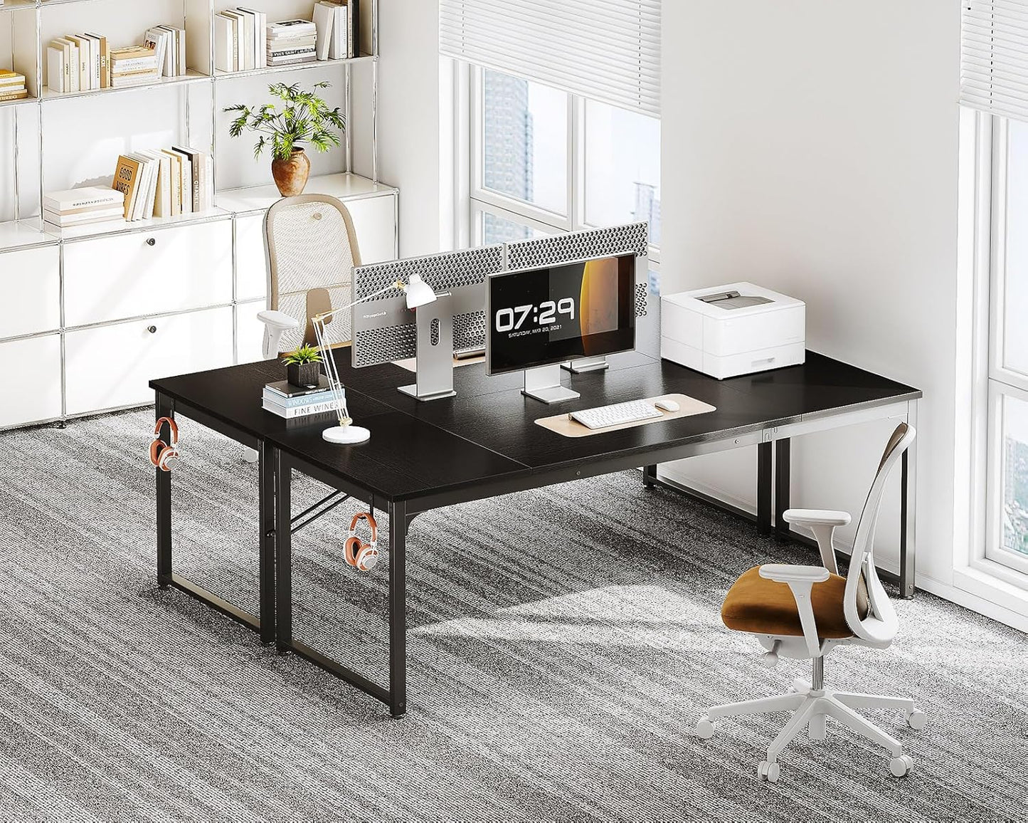 Coleshome 71 Inch Computer Desk, Modern Simple Style Desk for Home Office, Study Student Writing Desk, Black